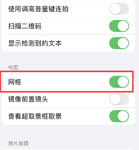 威县苹果手机维修网点分享iPhone如何开启九宫格构图功能 