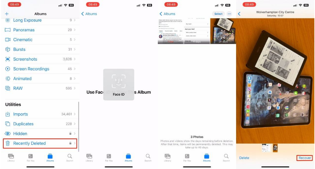 威县苹果14维修分享 iPhone14 上恢复已删除的照片 