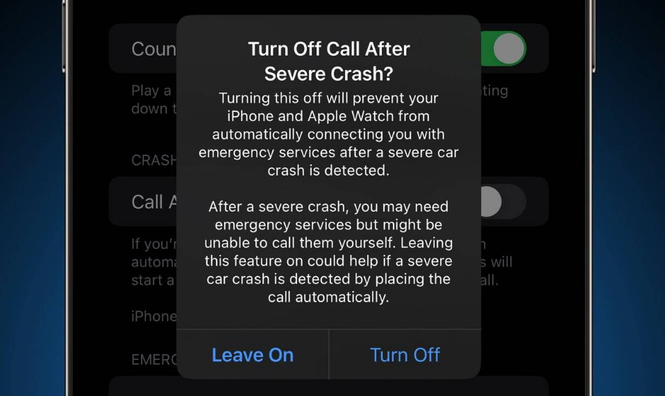 威县苹果14维修分享 iPhone 14 和 Apple Watch 上关闭崩溃检测 