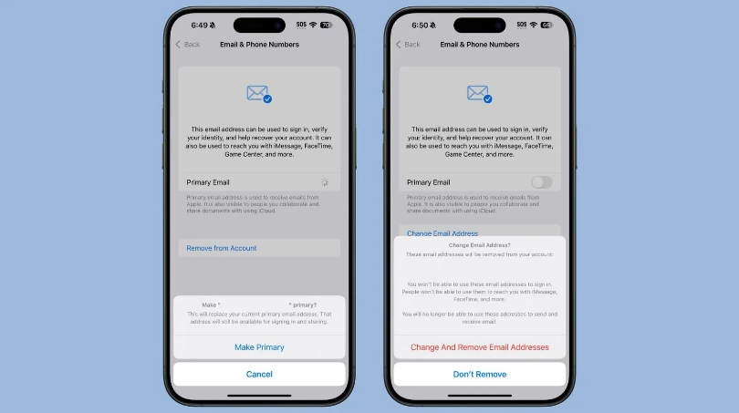 威县苹果手机维修分享苹果 iOS 18.1 支持设置“主要”邮箱地址并更改 iCloud 邮箱 