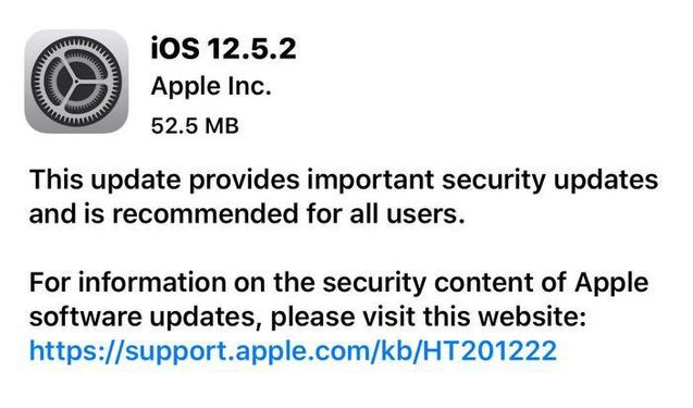 威县苹果手机维修分享iOS12.5.2发布，建议所有老苹果用户安装 